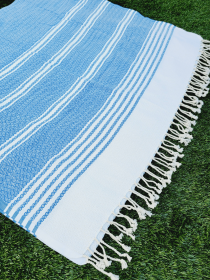 Turkish Beach/Bath Towels-Easy Carry Quick Dry Throw - Blue