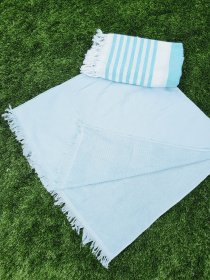 One sided Terry Towel - Sand free beach and Bath towel- Blue