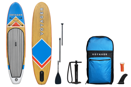 Voyager 10'10 Inflatable SUP Board Package - Woodgrain