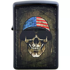 Zippo Skull-Military Helmet - Black Matte