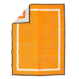 Recycled Plastic Indoor & Outdoor Rug with plastic carry bag: Sunset Orange 5' x 7'