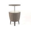 Outdoor Cooler Bar Table with Telescopic Tabletop for Beer and Wine