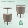 Outdoor Cooler Bar Table with Telescopic Tabletop for Beer and Wine