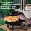 Stainless Steel Pizza Oven Outdoor 12" Automatic Rotatable Pizza Ovens,Portable Wood Fired Pizza Oven Pizza Maker with Timer, Built-in Thermometer,Piz