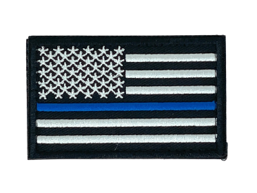 Tactical USA Flag Patch with Detachable Backing (Color: Blue Line)