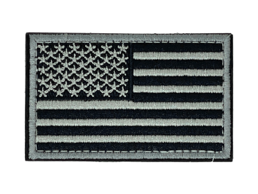 Tactical USA Flag Patch with Detachable Backing (Color: Grey)