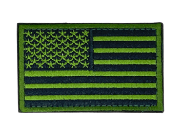 Tactical USA Flag Patch with Detachable Backing (Color: Green)