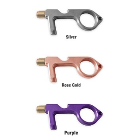 Safe Key Contact-Less LED Keychain Multi-Tool (Color: Rose Gold)