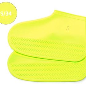 Waterproof Shoe Cover; Reusable Non-Slip Foldable Outdoor Overshoes For Rainy Days (Color: Yellow, size: 4)