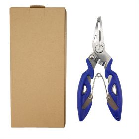 Stainless Steel Multi-function Lure Pliers; Portable Fishing Scissors; Fish Control Hook Tool (Color: Blue)