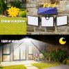 230 LED Ultra Bright Solar Wall Lights; Waterproof Rotatable Motion Sensor Light For Outdoor Porch Yard Wall